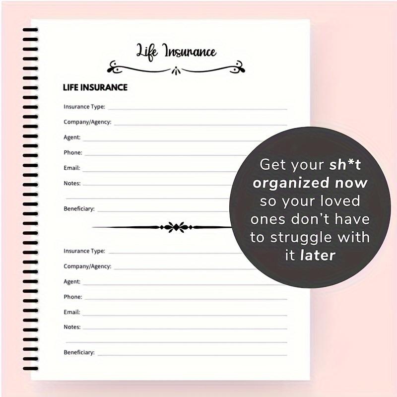 1Pack End-of-Life Planning Workbook-Guided Estate Organization Journal-Important Information Notebook for Afterlife Arrangements