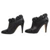Geniales botines CHANEL de cuero negro para mujer 38.5 G31795 Usados