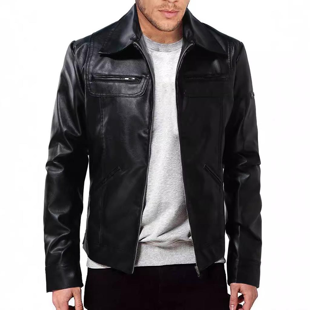 European and American men's PU leather jacket new motorcycle leather jacket jacket