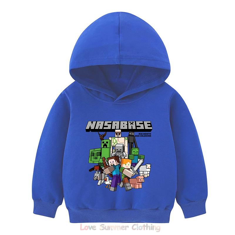 Minecraft Hoodie for Kids HD Print Boyd and Girls Pullover Polyester  Casual Girls Sweatshirt Fall Many Colors Age 4-14
