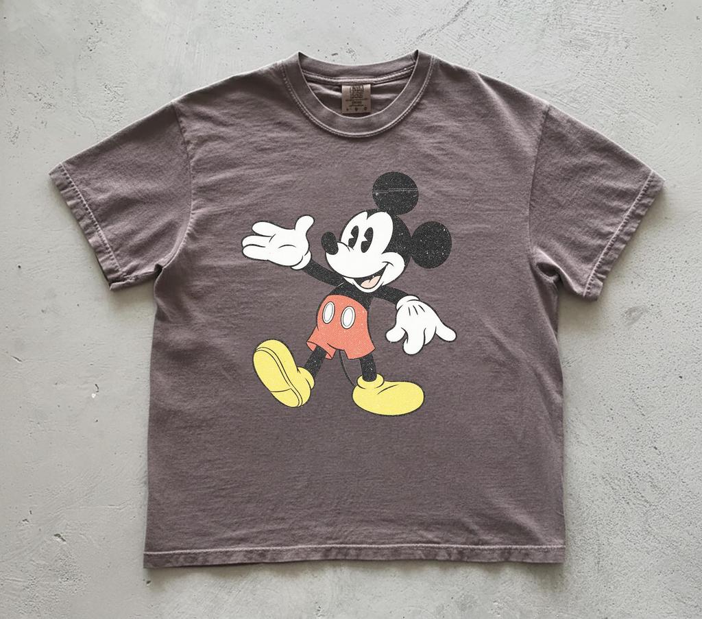 Comfort Colors Cartoon Mouse T-Shirt, Retro Family Vacation Tee, Theme Park Trip Shirt, Kids & Adults