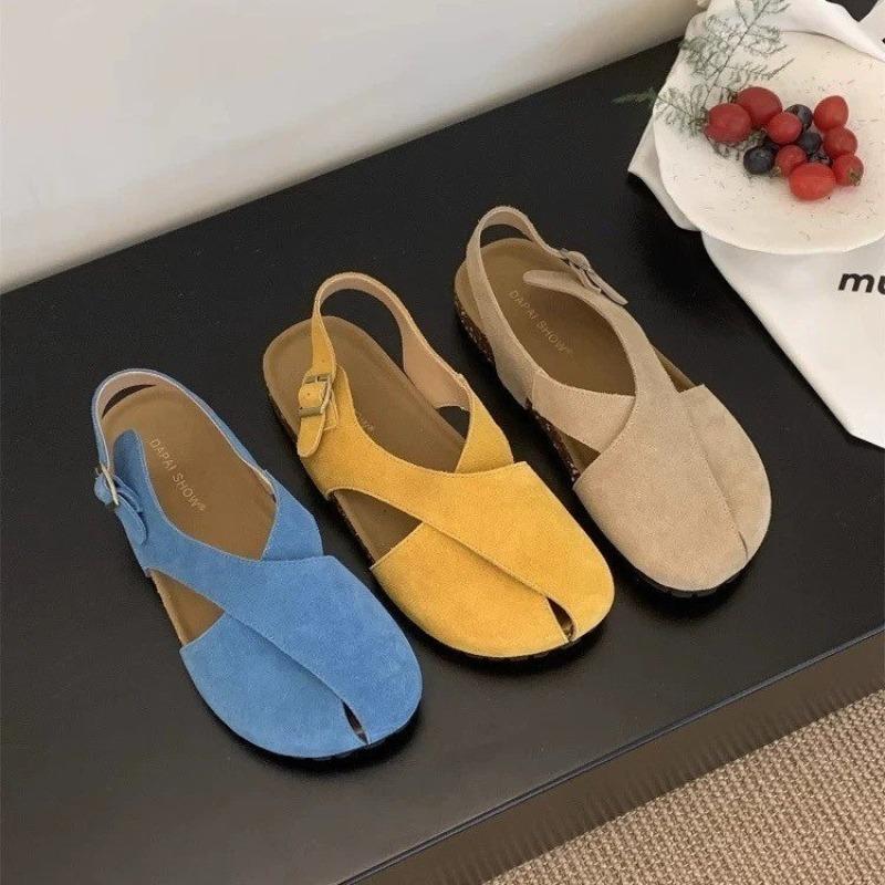 Nové Dámské Designové Sandály Ploché Tenisky na nízkém podpatku Ležérní Gladiátor Bosé mokasíny Nazouvací léto Jaro Pohodlné mokasíny