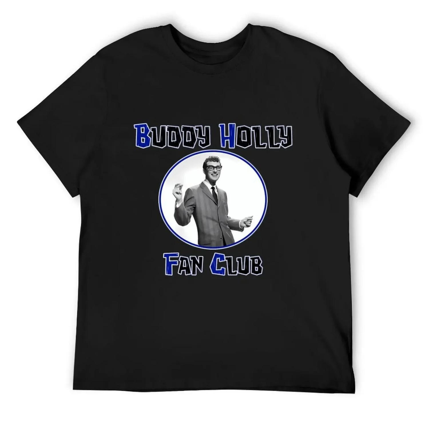 

Buddy Holly Fan Club T-Shirt fashion shirts anime figures graphic tee shirt quick-drying mens cotton t shirts XXXXXL чорний