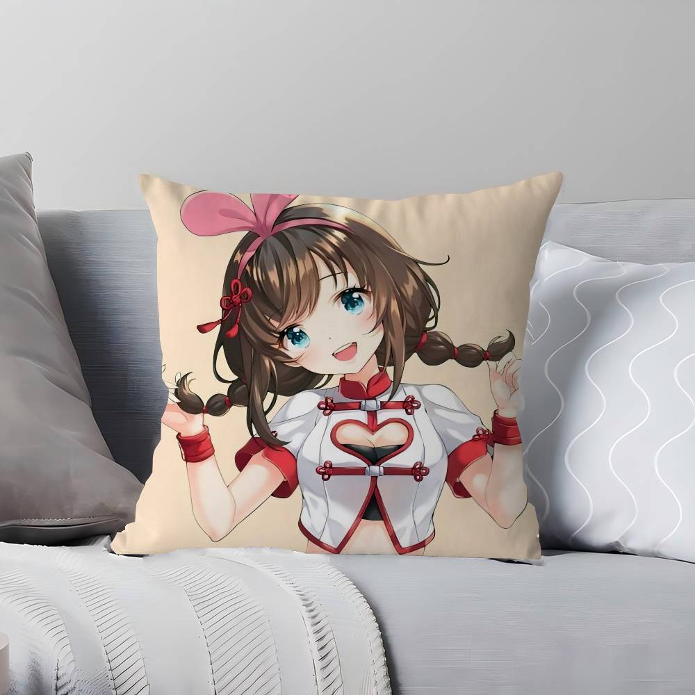K-Kizuna AI Певица Офисная Подушка Наволочка Автомобильная Подушка Чехол 45X45СМ Поясничная Наволочка Чехол для диванной подушки 12x12Inch