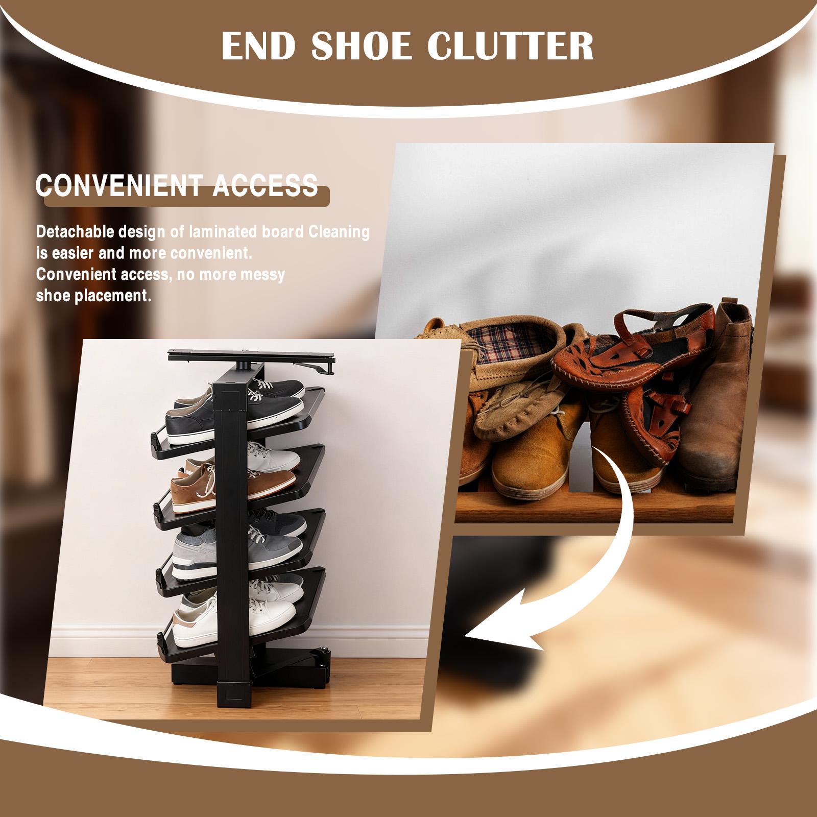 Organizzatore per Scarpe Estraibile Girevole a 360° Altezza Regolabile Scaffali per Scarpe Multistrato Scarpiera Salvaspazio Bifacciale