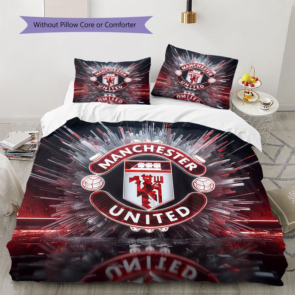 Classic MUFC Legends Bedding Quilt Set Quilt Cover Pillowcase Home Decoration Birthday Gift (1 * duvet cover + 2 * pillowcase, without core)