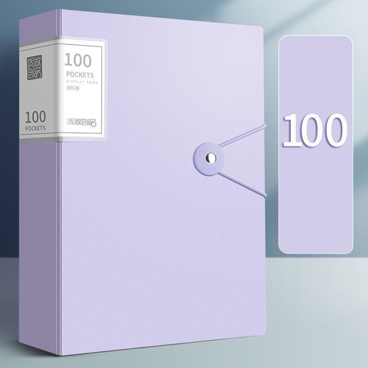 

Книга для хранения данных формата А4 - 100 страниц, прозрачные карманы для файлов для хранения и организации, книга для сортировки данных документов, папка