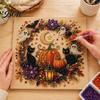 Autumn Atmosphere Wall Decor Halloween Faux Pearl Art DIY Kit, Spooky Cute 3D Beads Painting Crafts, Resin Bead Mosaic Gothic Ghost Pumpkin
