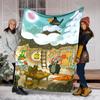 Classic Cartoon Little Mole Print Blanket Warm Soft and Comfortable Home Travel Blanket Sofa Bedding Camping RV Blanket for Gift