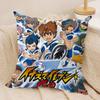 IInazuma ElevenS Anime Cushion Cover Silky Short Plush Invisible Zipper Dustproof Sofa Pillow Case For Home Decor