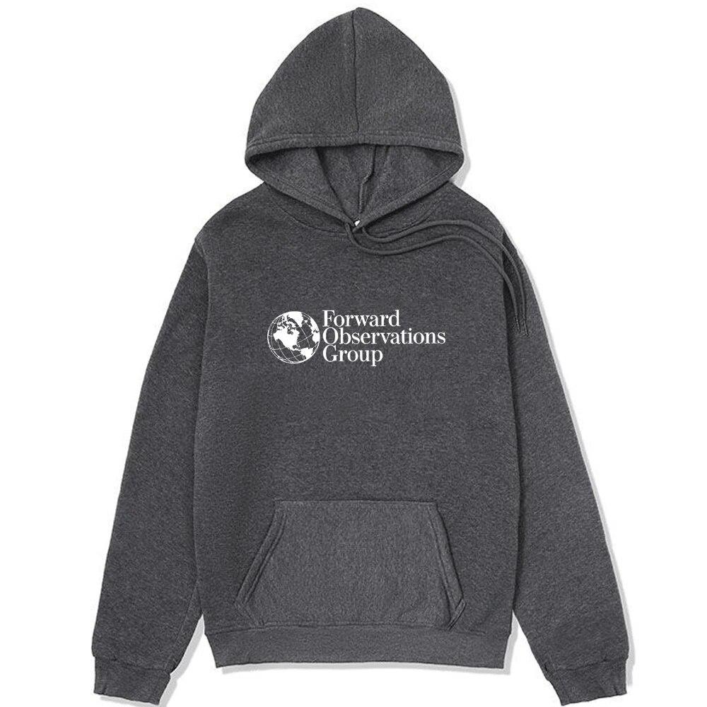 Forward Observations Group Gbrs Letter Hoodie Unisex Women 90s Vintage Black Hooded Sweatshirt Autumn Winter Long Sleeves Pullover