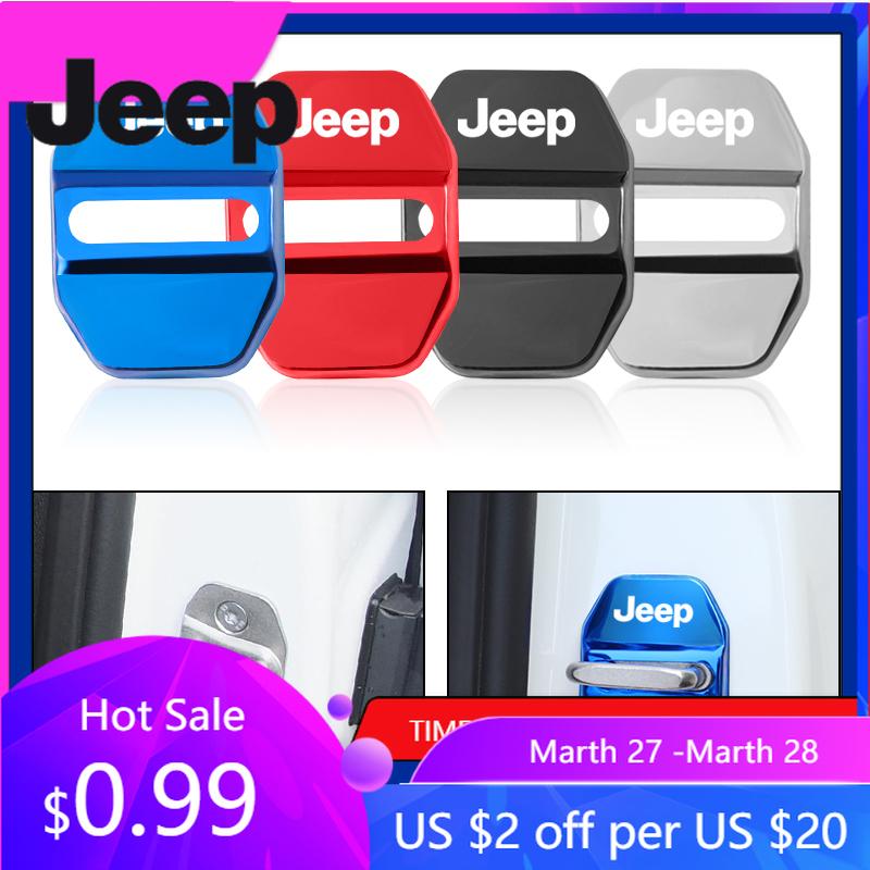 Per Jeep 4 PZ Coperchi Serratura Portiera Auto Coperture Protettive Accessori Per Jeep Grand Cherokee Wrangler JK Gladiator Compass Renegad