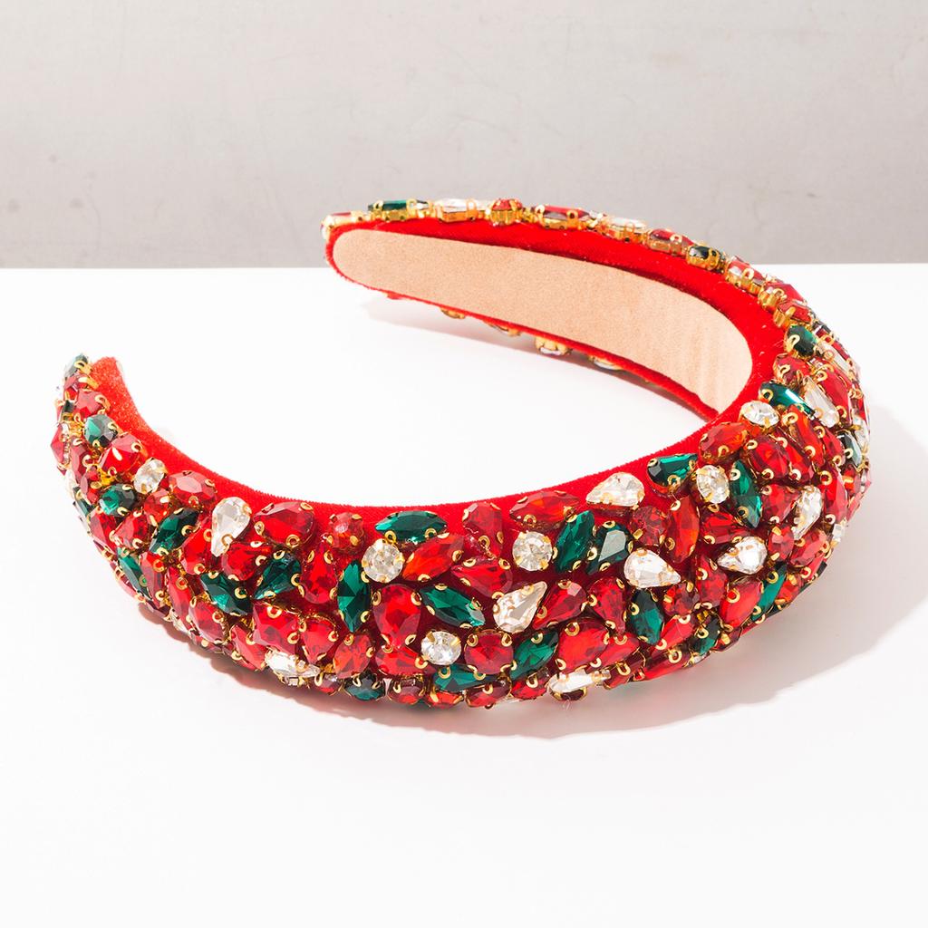 Retro Samt-Haarband, Höhendeffekt, Breite Kante, Modisch für Damen, Hochwertiger Stil, Weihnachts-Haarschmuck