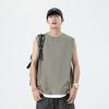 Unisex Retro Letter Embossed Cotton Short-Sleeve T-Shirt