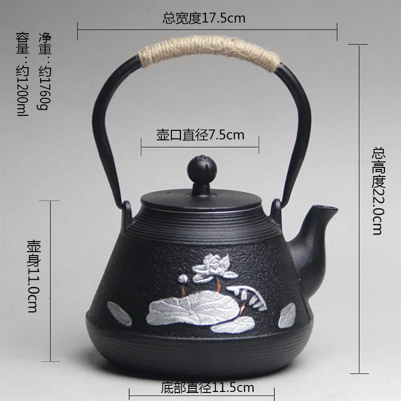 Ceainic din fontă, stil japonez, lucrat manual, pentru fierberea apei și prepararea ceaiului, accesorii pentru ceai Kung Fu acasă