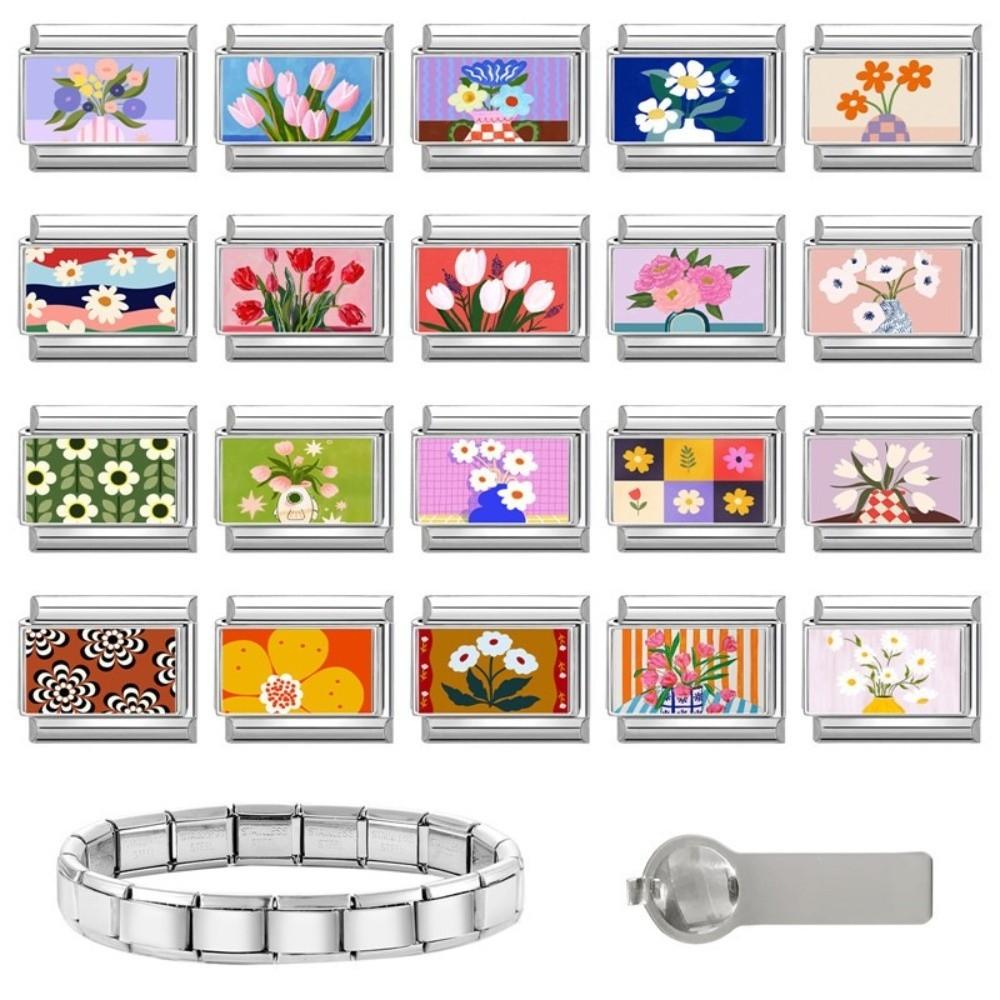 Colorful Charm Italian Links Cartoon Module Bracelet Accessories Charm Bracelet Link For Gifts
