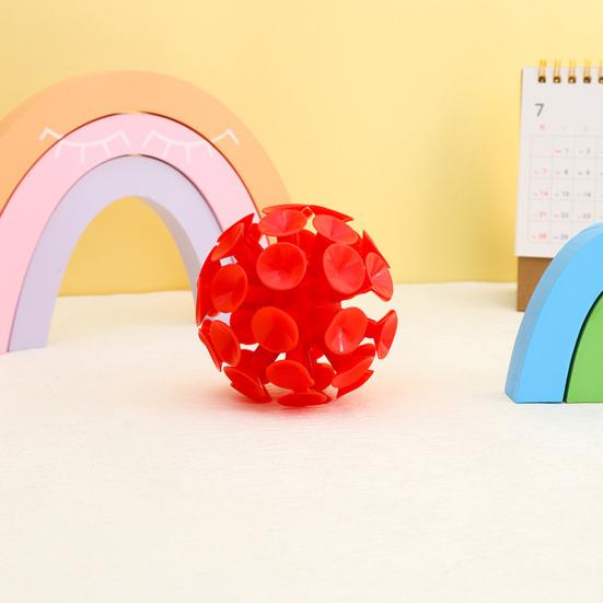 9CM 3D Suction Cup Ball Anxiety Stress Relief TPR Sticky Ball Toss