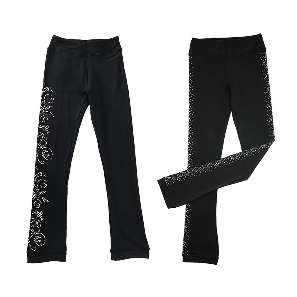 Pantaloni de antrenament pentru patinaj artistic cu strasuri pentru femei adulte și copii, 9 mărimi, 2 tipuri