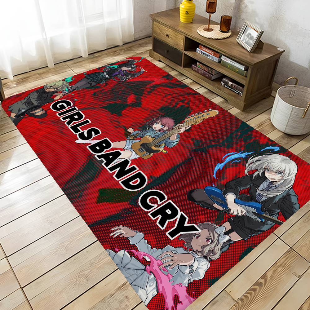 Anime Band Girls Band Cry Door Mat Washable Non-Slip Living Room Sofa Chairs Area Mat Kitchen Doormat Area Rug