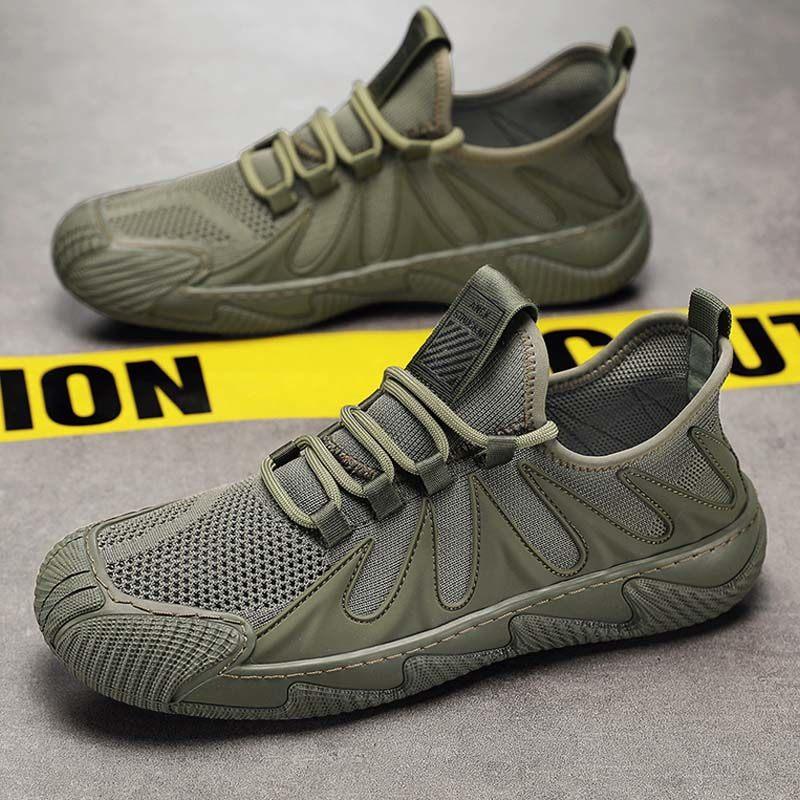 New spring breathable fly-woven mesh sports lightweight casual labor insurance net shoes 39