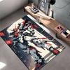 "Roboter Mecha Design Teppich mit futuristischer roter und weißer Kunst" Geeignet für die Verwendung als Antirutsch für Wohnzimmer, Schlafzimmer, Sofas
