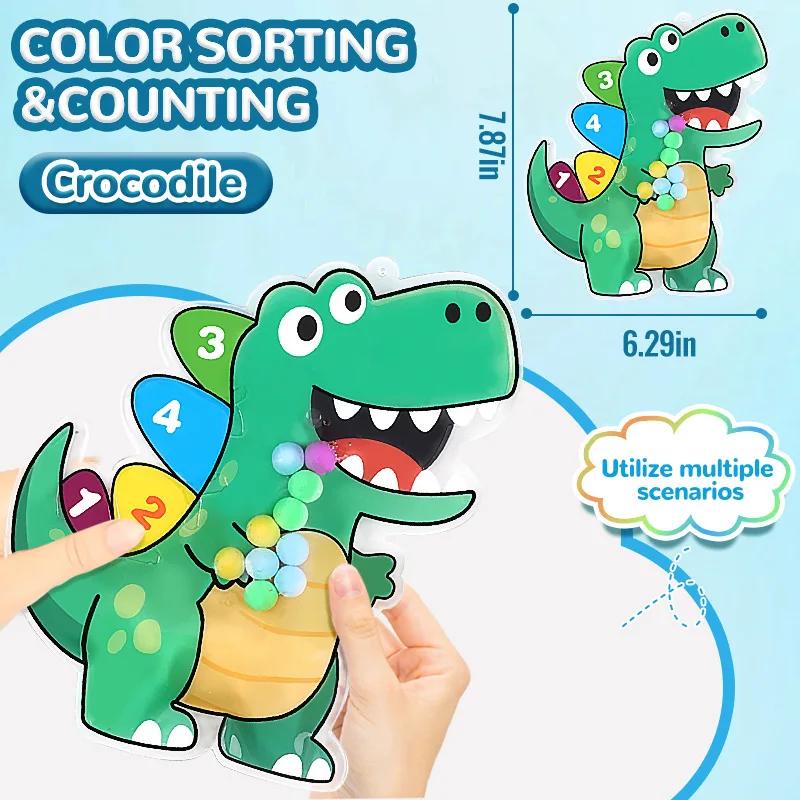 Montessori Color Sorting Maze Beads Squishy Toy Food Grade Silicone Fidget Decompression Game Kids Sensory Fine Motor Skills Toy