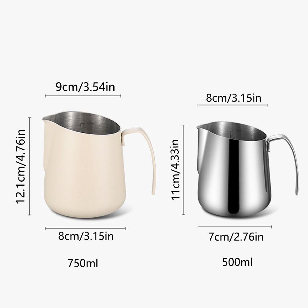 Stainless Steel Milk Frothing Pitcher 500/750ml Espresso Steaming Pitchers Coffee Bar