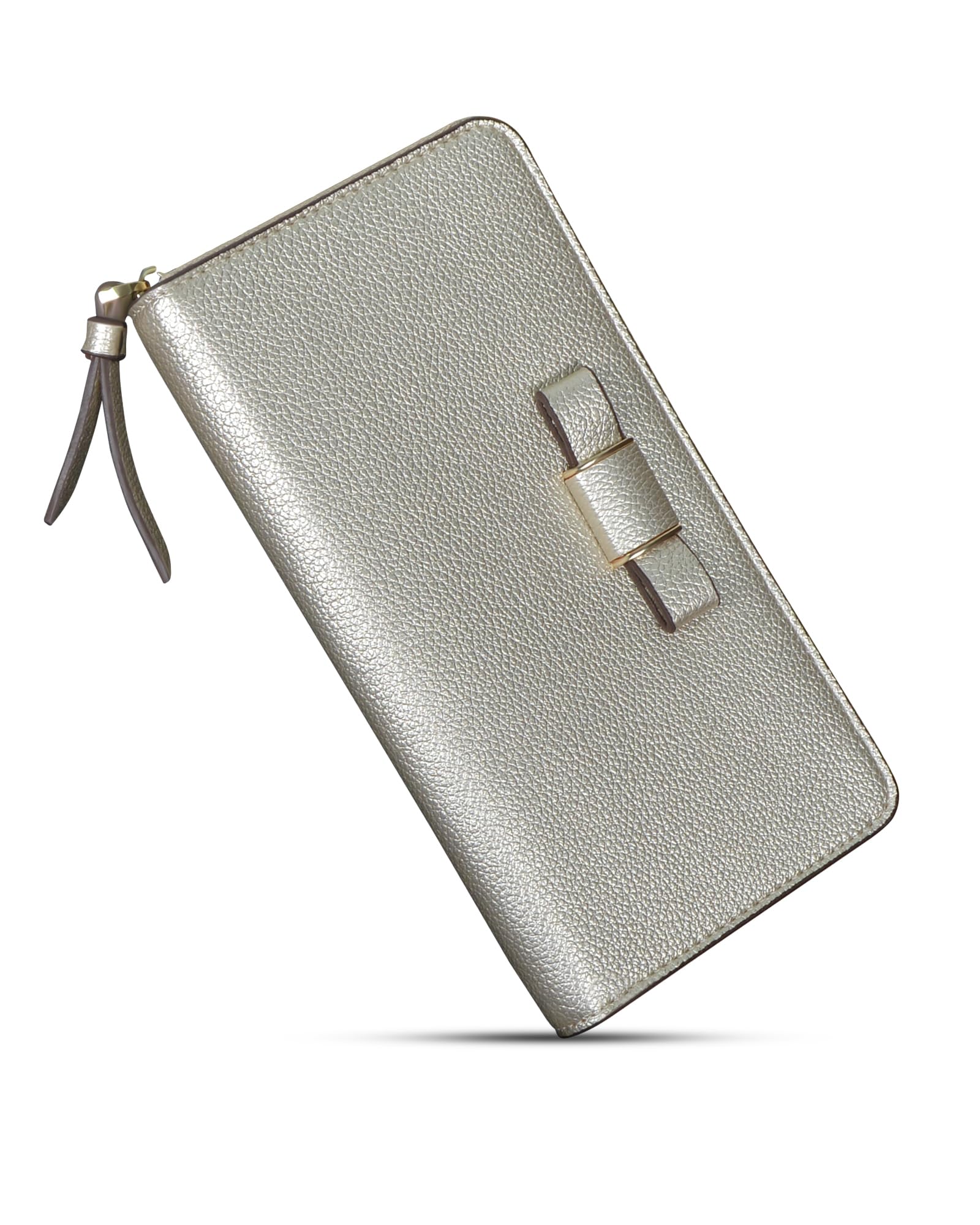 

Modiko Long Large Coin Card Cute Women s Wallet, Capacity, Anti-Skimming, Purse, Slots, Soft, Multi-functional, (Silver) срібний