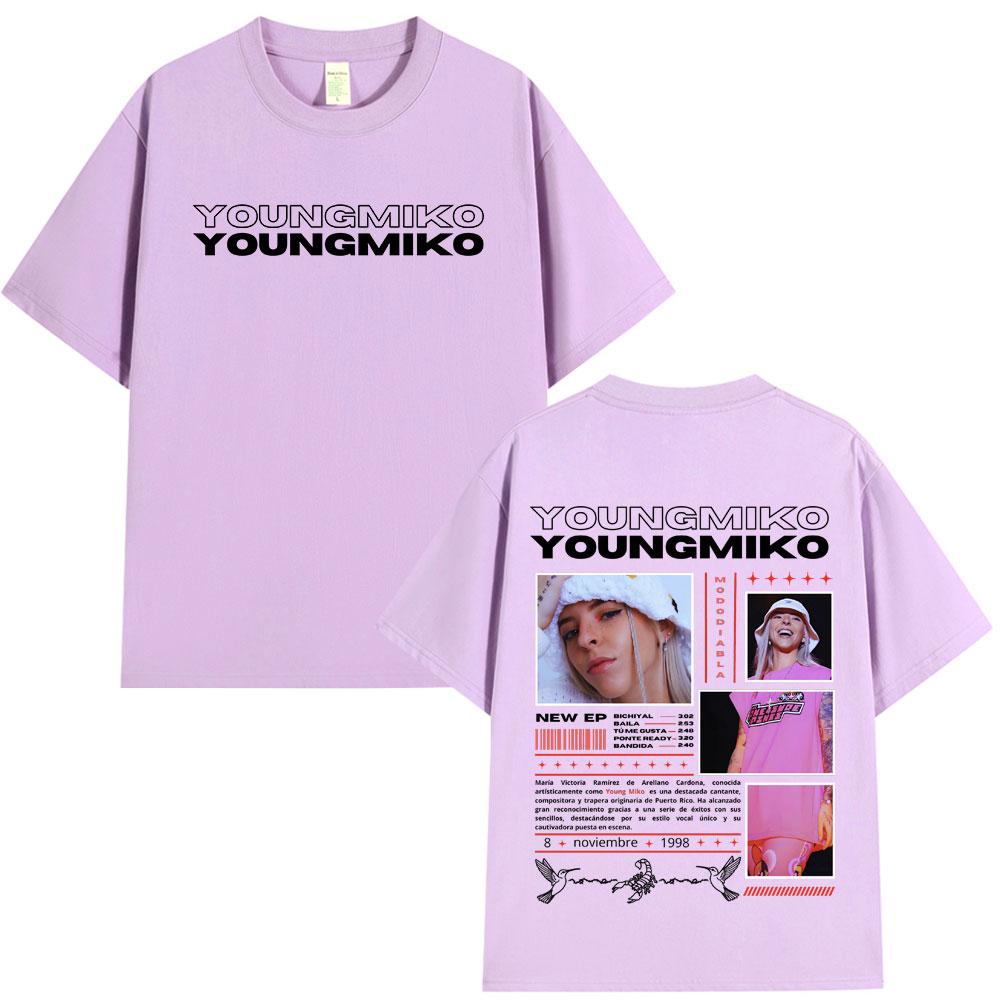 Rapper Young Miko Att Album Tshirt Tour Merch Short Sleeve Tee Shirt Unisex Women Clothes Loose Cotton Tshirts Streetwear Unisex