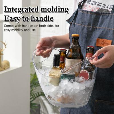 Cubo de Hielo de Plástico de 4L/8L Para Bebidas y Fiestas Perfecto Para Vino Champán Mimosa Cóctel Bar Picnic al Aire Libre Cesta de Almacenamiento de Fruta