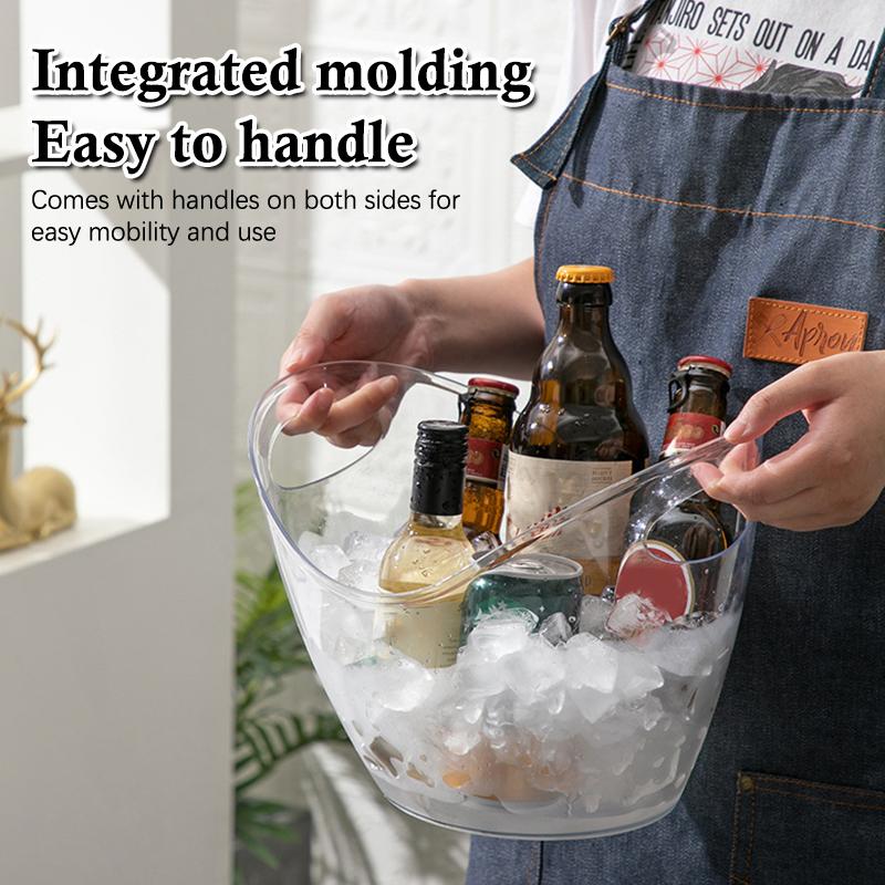4L/8L Plastic Ice Bucket For Drinks And Parties Perfect For Wine Champagne Mimosa Cocktail Bar Outdoor Picnic Fruit Storage Bask