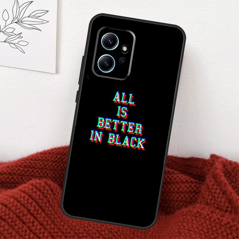 Simple Minamilst Black Quote Case For Xiaomi Redmi Note 14 13 12 11 10 15 Pro Plus Cover For Redmi 15 15C 10C 12C 13C 14C