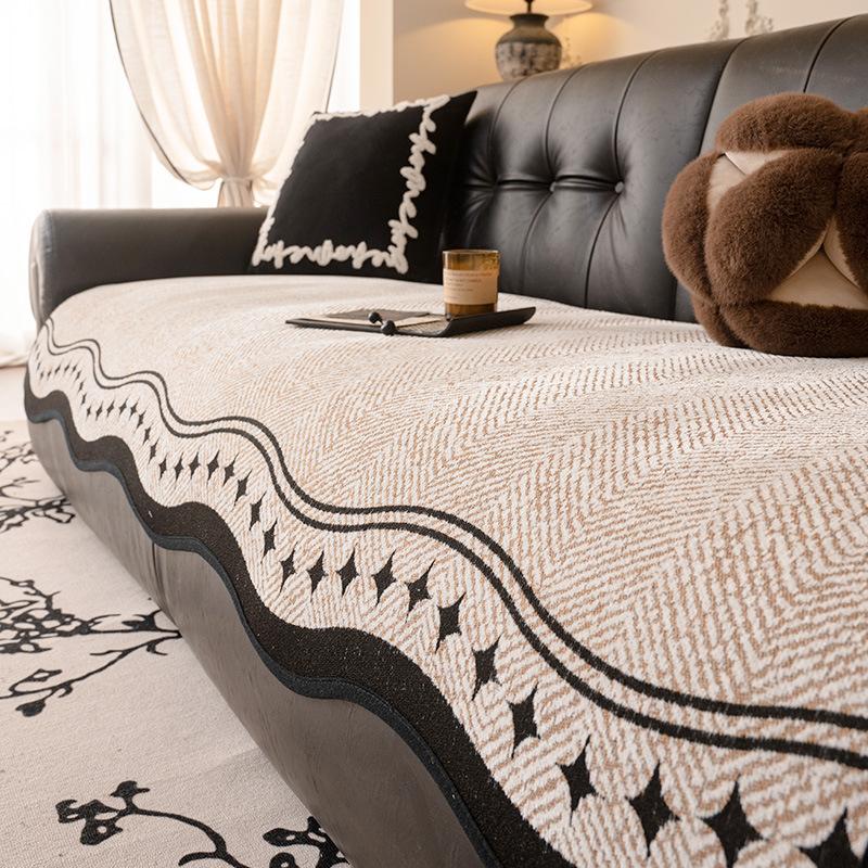 

Four seasons universal sofa cushion 2025 new fixed straight row non-slip leather sofa cover seat cushion cover cloth towel 90*70cm