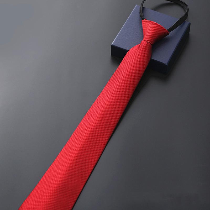 Elegant 8Cm Lazy Ties Blue Black Red Striped Men Shirt Business Dress Zipper Tie Neckties Accessories Wedding Groom