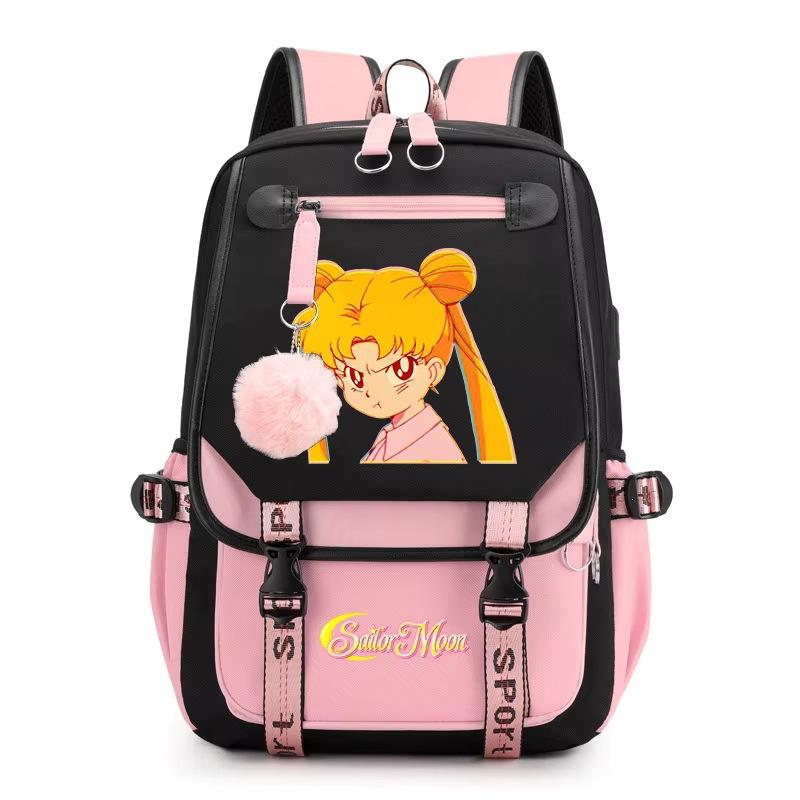 Sailor Moon Cartoon Casual Backpack Youth Girl Student School Bag Gift Cartoon Cute Backpack