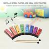 8 Note Xylophone Colorful Glockenspiel Removable Rainbow Color Metal Plates Resonator Bells with Plastic Mallets Green