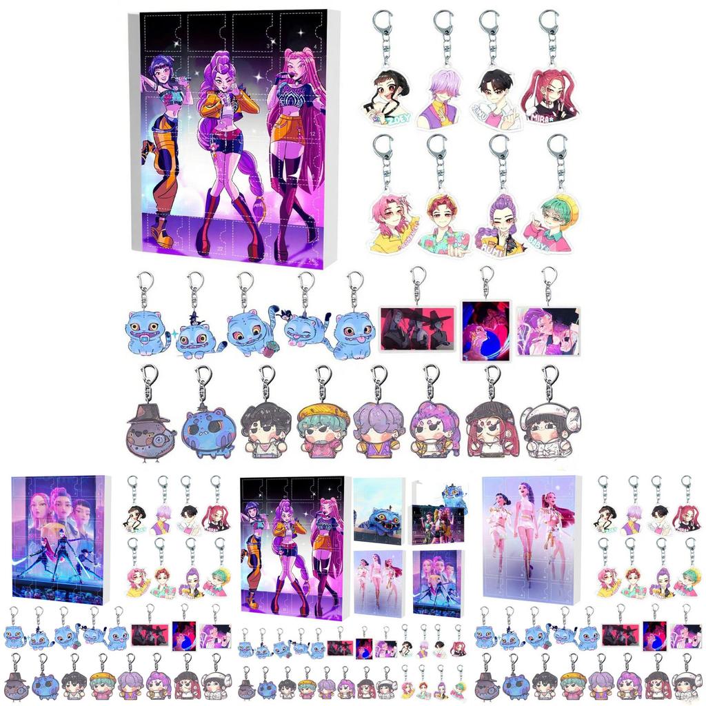 Kpop Girl Group Christmas Countdown Calendar Acrylic Keychain With 24 Accessories For Gift Giving