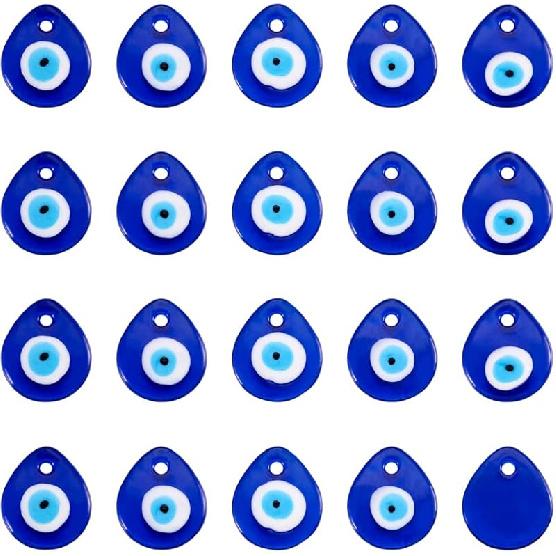 Cheriswelry 24Pcs Faceted Glass Teardrop Alloy Pendants Rhinestone Crystal Water Drop Dangle Charms 12 Colors 20x16x5mm for Necklace Bracelet Earring