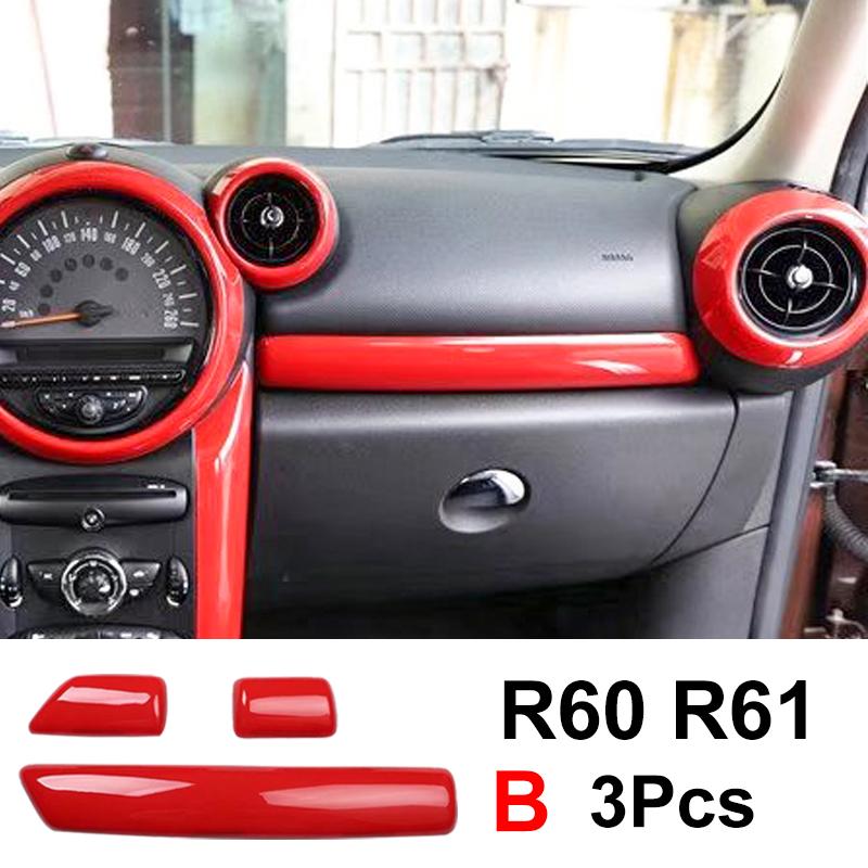 3 Pcs For MINI ONE Cooper S JCW R60 Countryman R61 Car Dashboard Decorative Protection Strip Interior Modification