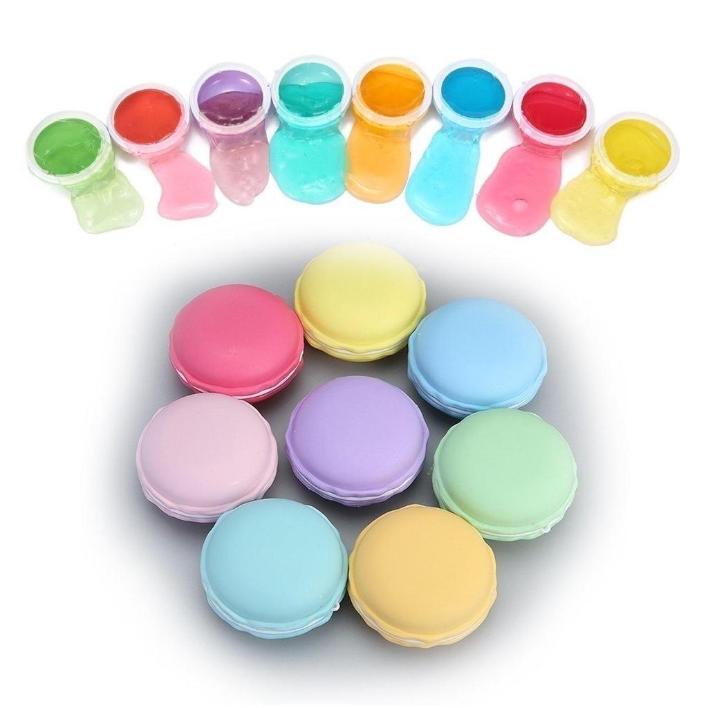 Ny Mote Slime Macaron Sett Geléleke Krystallleire Myk Klem Puddingleke for Barns Utdanning