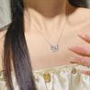 Clear Sky Pink Zircon Bow Necklace, S925 Sterling Silver, Micro-set Fine Chain, Everyday Wear.
