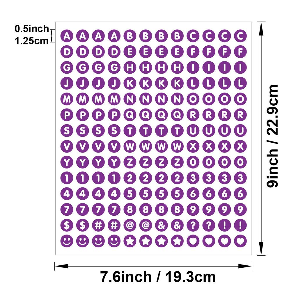 0.5-inch Letter Sticker Small Dot Waterproof DIY Card Item Logo Hand Account Scrapbook Letter Sticker