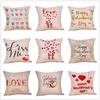 American Valentine Heart Pattern Sofa Cushion Cover for Living Room