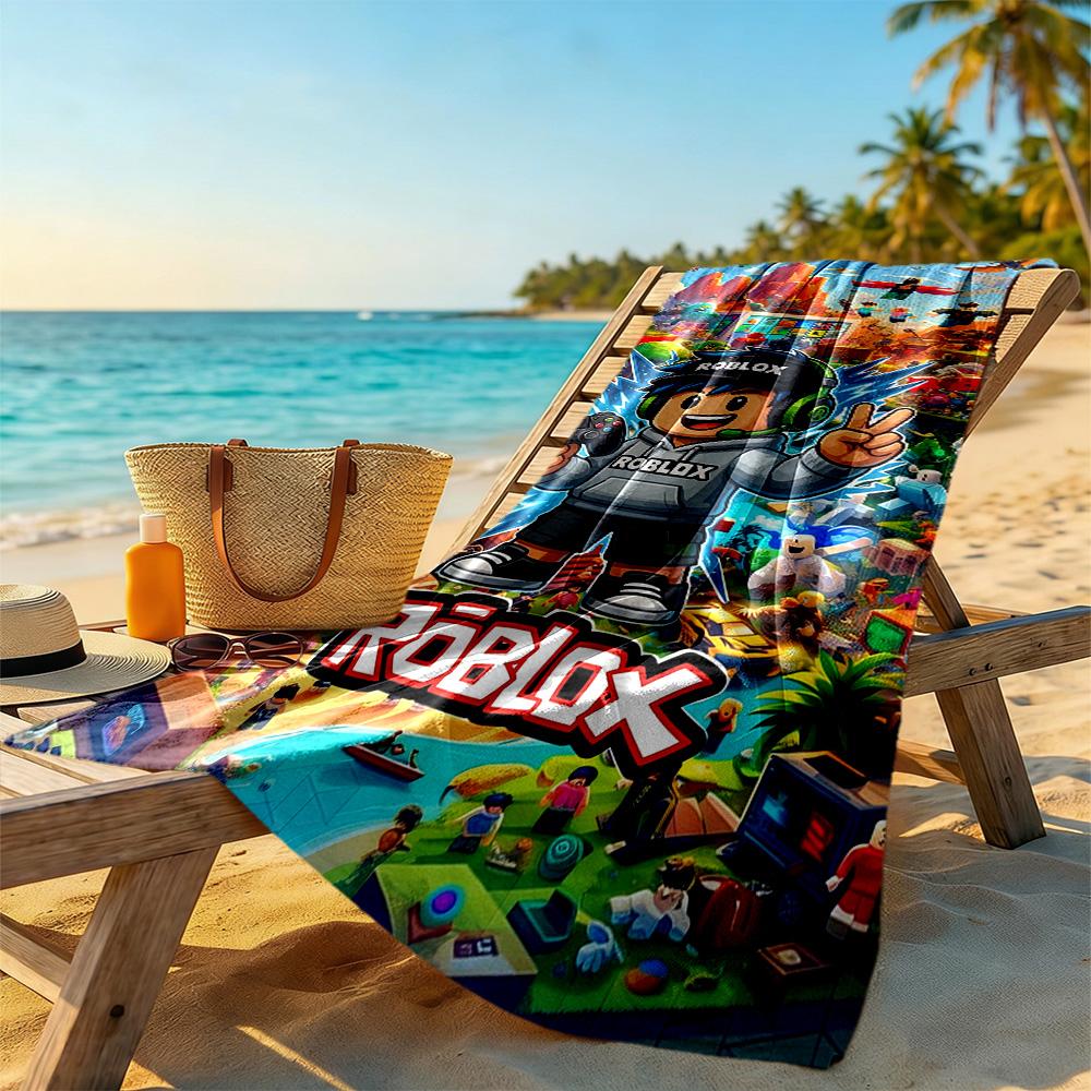 Roblox Beach Towel Soft Durable Quick-Dry Comfortable Lightweight Suitable for Swimming, Gym, Camping, Yoga Vacation
