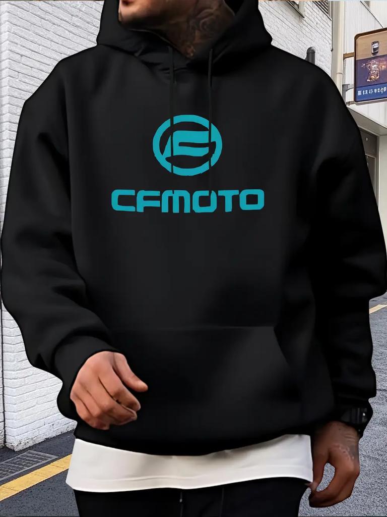 Hoodie - Lightweight Pullover Sweatshirt with Bold Lettering