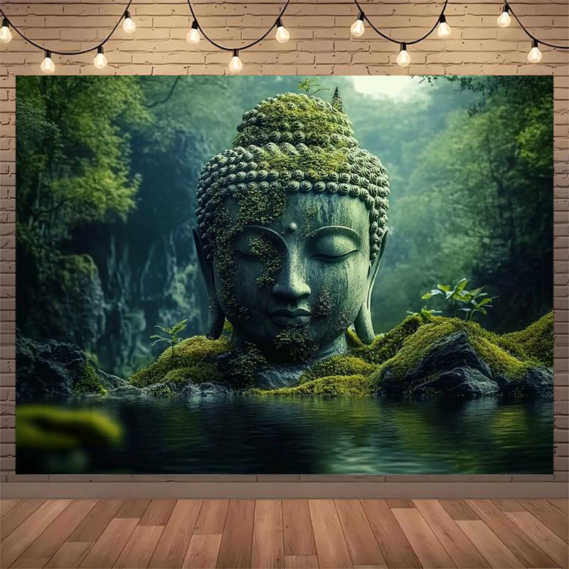 Buddha  Zen meditation  Buddhist photography  Background cloth and party banner  Polyester fabric - Festival 100x150cm
