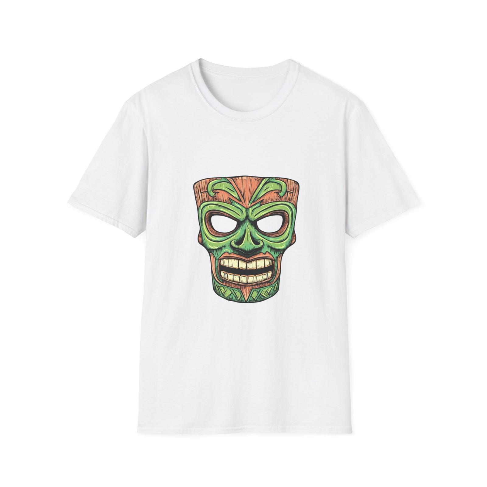 Tiki Mask Graphic T-Shirt, Cool Summer Tee, Beach Party Shirt, Unisex [...] S