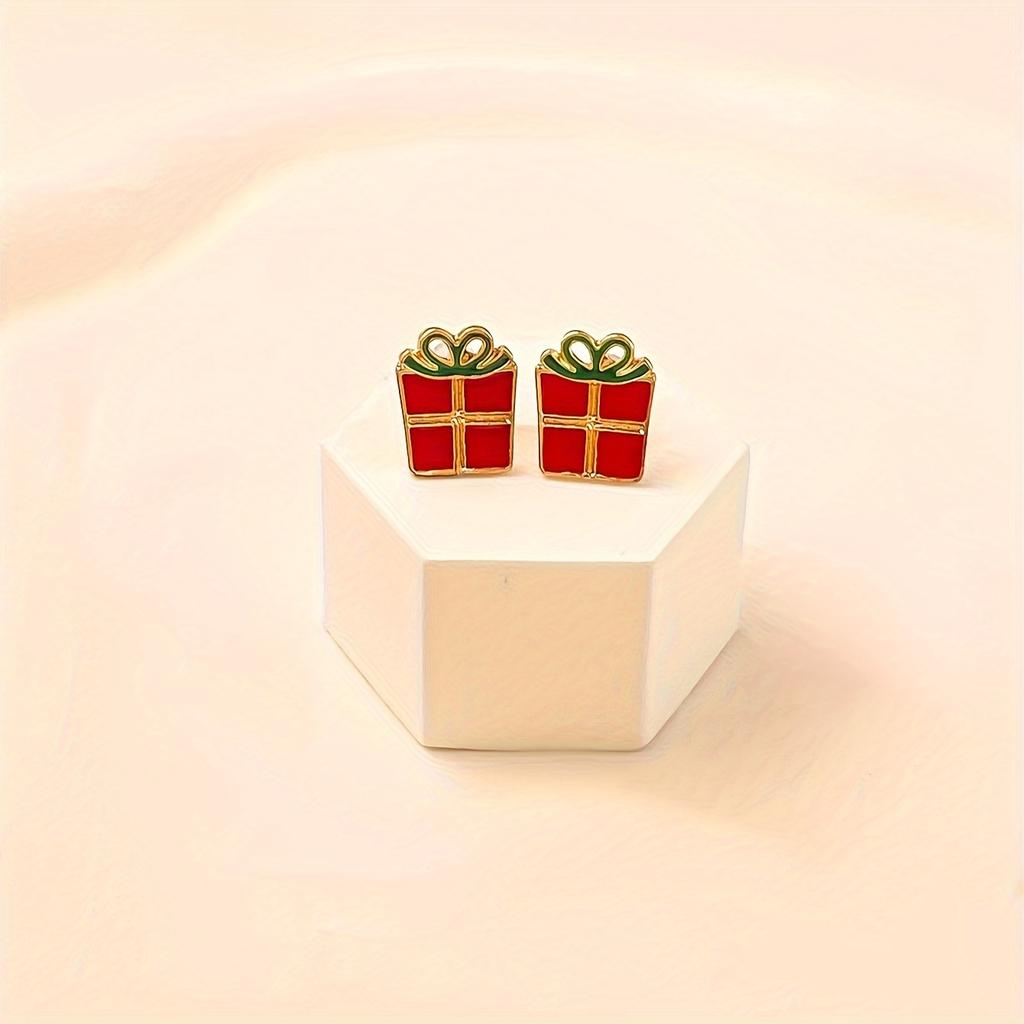 Vintage Classic Christmas Festive Stud Earrings Zinc Alloy No Plating Alloy Ear Needle Daily Wear For Winter Holiday Season 1 Pair