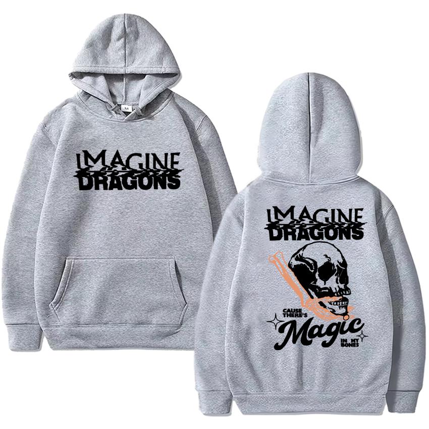Imagine Dragons Magic in My Bones Skull Gothic printed Hoodies 2025 Men women punk streetwear Unisex Fleece Long sleeve pullover