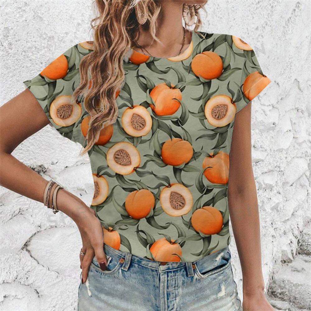 Summer Tropical Fruit Lemon T-Shirts 3D Print Women's Fashion O-Neck Short Sleeves T Shirt Y2k Harajuku Tees Top Female Clothing
